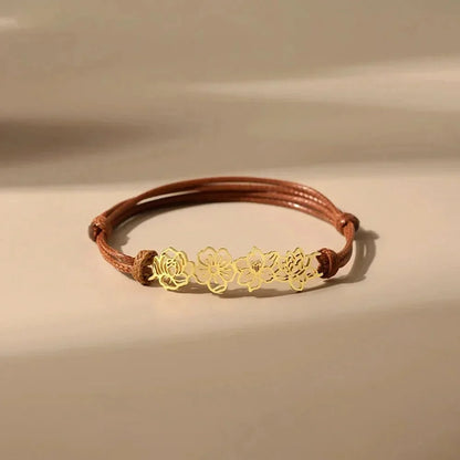 Pulsera personalizada con flor de nacimiento