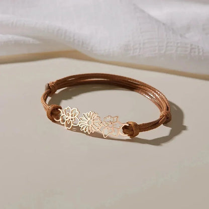 Pulsera personalizada con flor de nacimiento