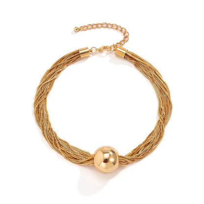 Set elegante de collar y pulsera multicadena con esferas