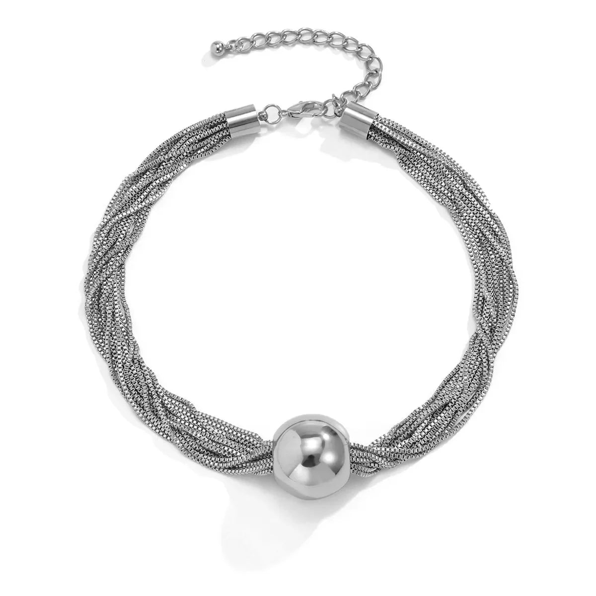 Set elegante de collar y pulsera multicadena con esferas