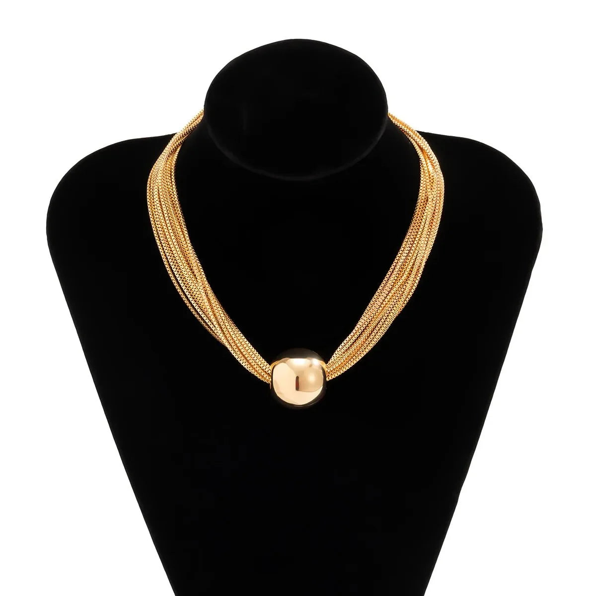 Set elegante de collar y pulsera multicadena con esferas