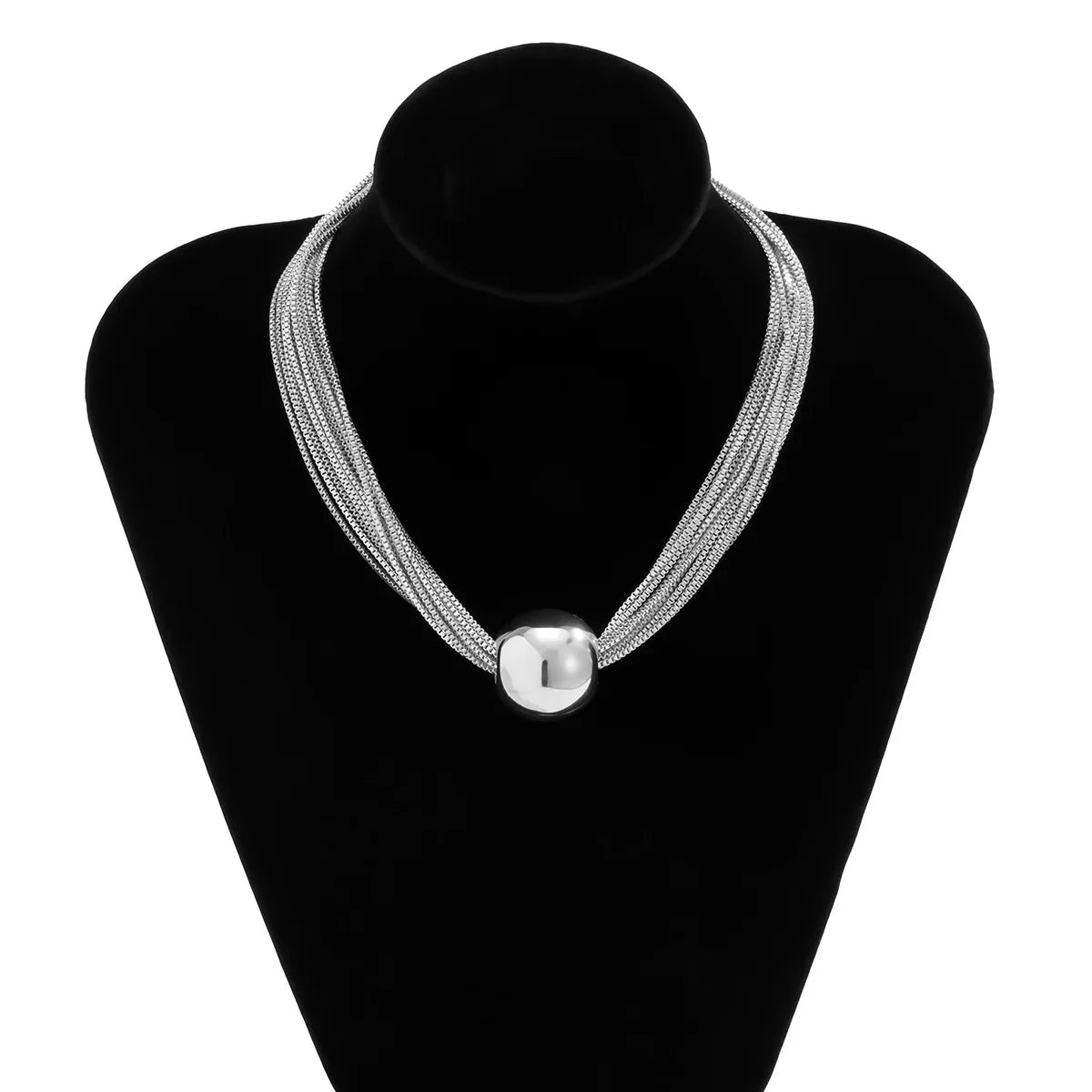 Set elegante de collar y pulsera multicadena con esferas