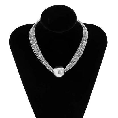 Set elegante de collar y pulsera multicadena con esferas